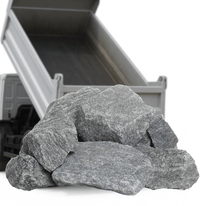 Grå granitskærver DSB-skærver til bede og skråninger fra Tiplevering.dk