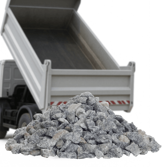 Grå Granitskærver til havebedet fra Tiplevering.dk