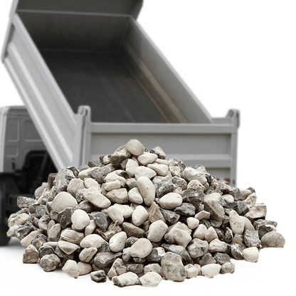 Hvide ærtesten til indkørsel fra Tiplevering.dk