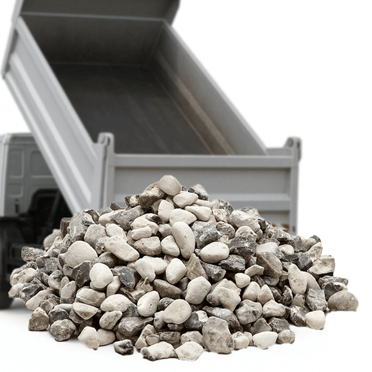 Hvide ærtesten til indkørsel fra Tiplevering.dk